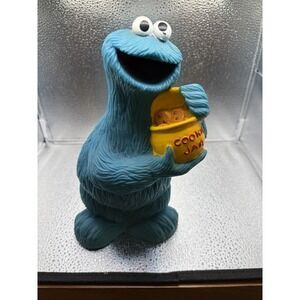 Vintage Illco Sesame Street Cookie Monster Coin Bank Complete w/Stopper 9" Tall